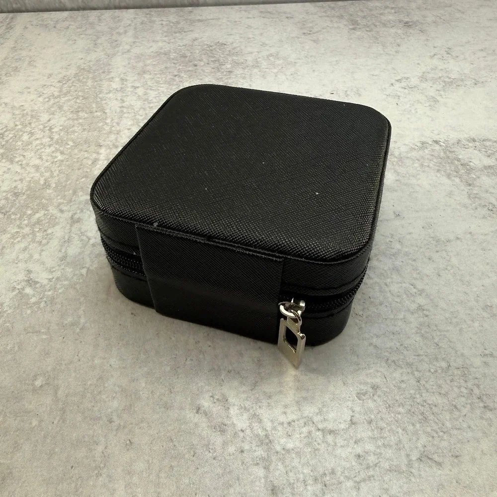 Small Jewelry Travel Carry Case Black 4